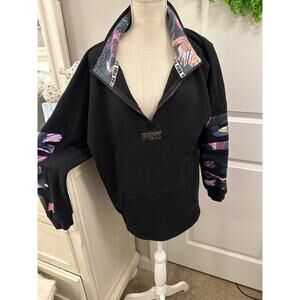 Victoria’s Secret PINK Size Large Y2K 3/4 Zip Black Pullover Good Used Condition
